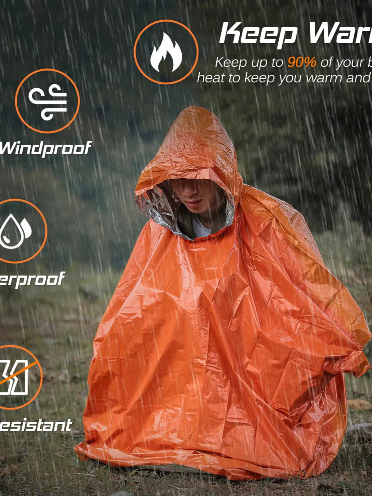 Ultimate Survival Poncho Blanket – 3-in-1 Emergency Shelter ⛈️ | Waterproof & Thermal 🔥 | Compact for Hiking & Car Kits 🚗