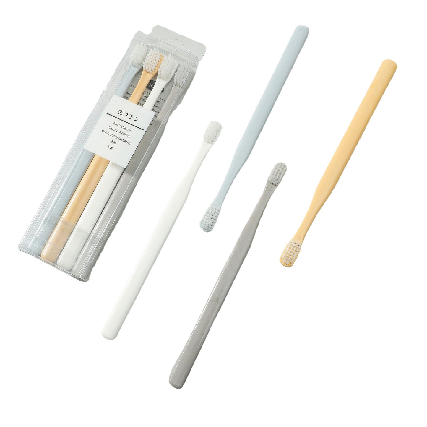 "4PCS Eco-Friendly Bamboo Toothbrushes 🌱 – Soft Charcoal Bristles 🖤 | Natural Wooden Design | Gentle on Teeth & Planet 🌎"