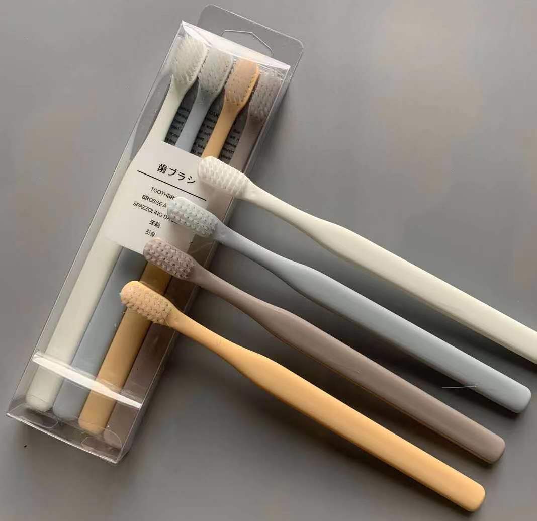 "4PCS Eco-Friendly Bamboo Toothbrushes 🌱 – Soft Charcoal Bristles 🖤 | Natural Wooden Design | Gentle on Teeth & Planet 🌎"
