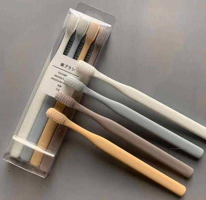 "4PCS Eco-Friendly Bamboo Toothbrushes 🌱 – Soft Charcoal Bristles 🖤 | Natural Wooden Design | Gentle on Teeth & Planet 🌎"