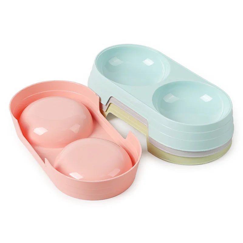 "Premium Duo Pet Bowl  🥣 | Non-Slip Base 🛑 | Perfect for Cats & Dogs 🐶🐱 | Easy-Clean Design"