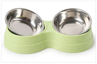 "Premium Duo Pet Bowl  🥣 | Non-Slip Base 🛑 | Perfect for Cats & Dogs 🐶🐱 | Easy-Clean Design"