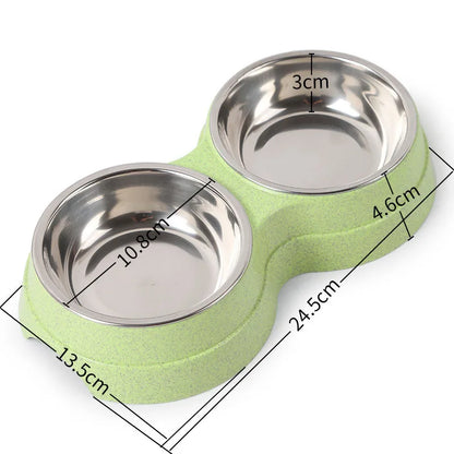 "Premium Duo Pet Bowl  🥣 | Non-Slip Base 🛑 | Perfect for Cats & Dogs 🐶🐱 | Easy-Clean Design"