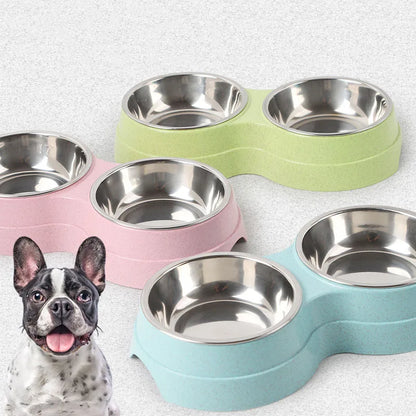 "Premium Duo Pet Bowl  🥣 | Non-Slip Base 🛑 | Perfect for Cats & Dogs 🐶🐱 | Easy-Clean Design"