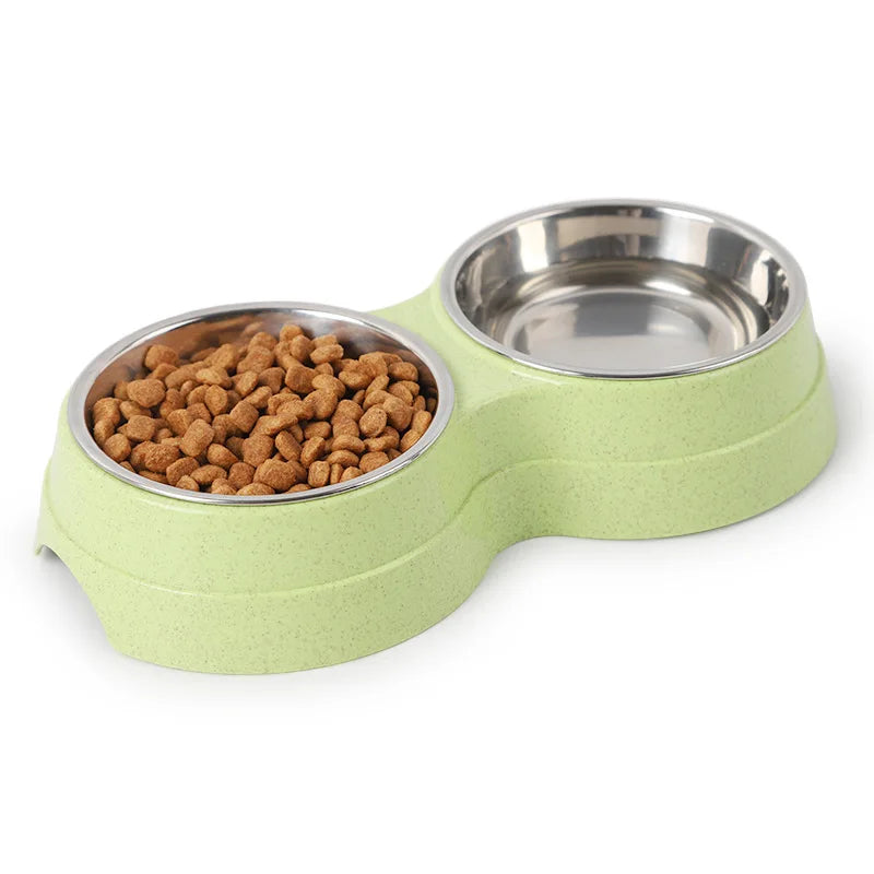 "Premium Duo Pet Bowl  🥣 | Non-Slip Base 🛑 | Perfect for Cats & Dogs 🐶🐱 | Easy-Clean Design"
