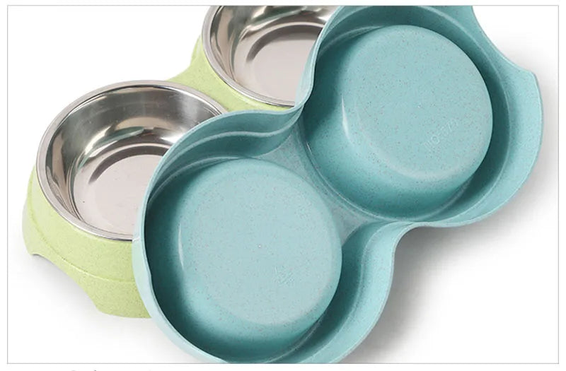 "Premium Duo Pet Bowl  🥣 | Non-Slip Base 🛑 | Perfect for Cats & Dogs 🐶🐱 | Easy-Clean Design"