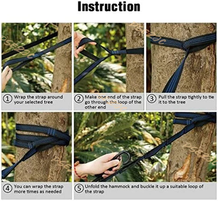 "Ultra-Light Adventure Hammock 🌿 – Single/Double Parachute Nylon for Camping ⛺ | Portable & Strong (300lbs!) – 6 Vibrant Colors "