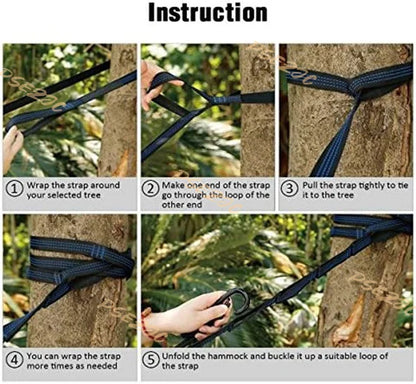 "Ultra-Light Adventure Hammock 🌿 – Single/Double Parachute Nylon for Camping ⛺ | Portable & Strong (300lbs!) – 6 Vibrant Colors "