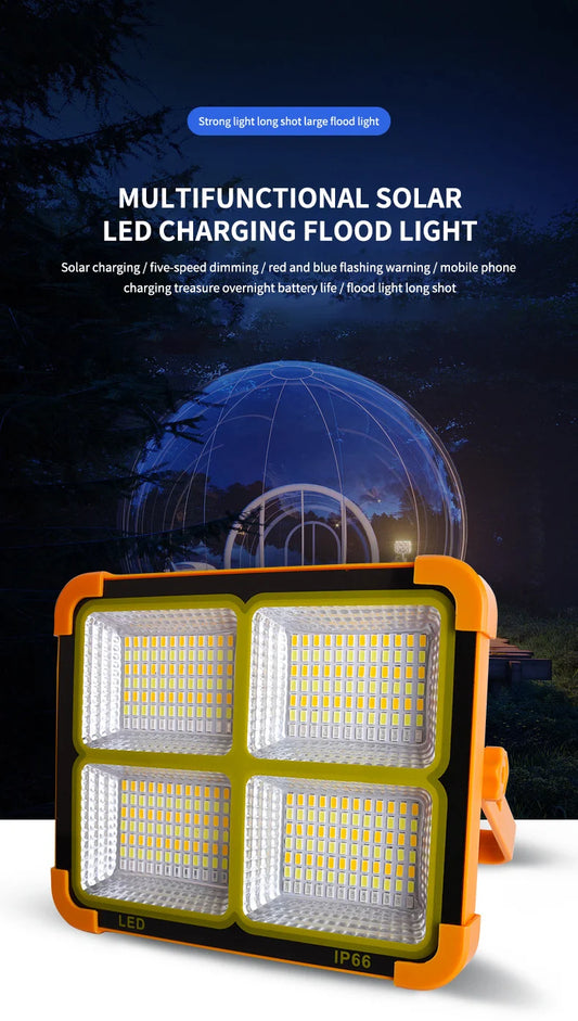 "1000W Solar Flood Light 💡 – USB Rechargeable | Magnetic Mount 🧲 | Perfect for Camping , Work  & Emergencies 🚨"