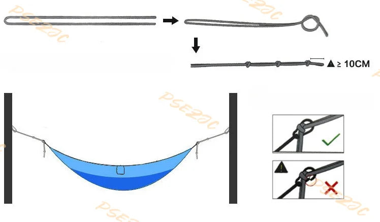 "Ultra-Light Adventure Hammock 🌿 – Single/Double Parachute Nylon for Camping ⛺ | Portable & Strong (300lbs!) – 6 Vibrant Colors "