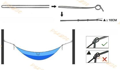 "Ultra-Light Adventure Hammock 🌿 – Single/Double Parachute Nylon for Camping ⛺ | Portable & Strong (300lbs!) – 6 Vibrant Colors "
