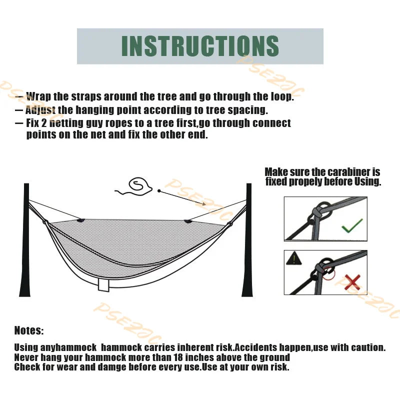 "Ultra-Light Adventure Hammock 🌿 – Single/Double Parachute Nylon for Camping ⛺ | Portable & Strong (300lbs!) – 6 Vibrant Colors "