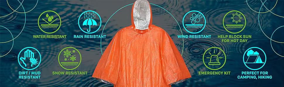 Ultimate Survival Poncho Blanket – 3-in-1 Emergency Shelter ⛈️ | Waterproof & Thermal 🔥 | Compact for Hiking  & Car Kits 🚗