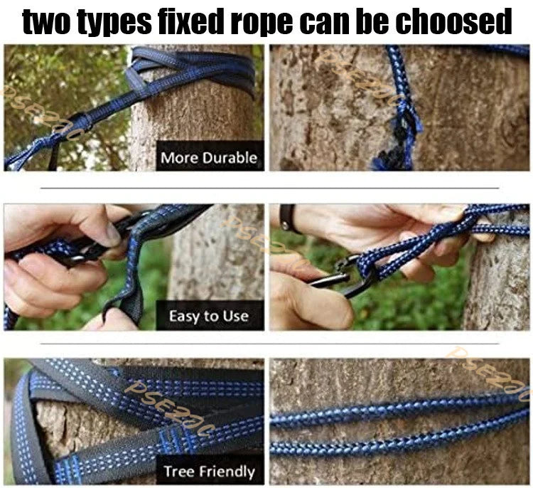 "Ultra-Light Adventure Hammock 🌿 – Single/Double Parachute Nylon for Camping ⛺ | Portable & Strong (300lbs!) – 6 Vibrant Colors "