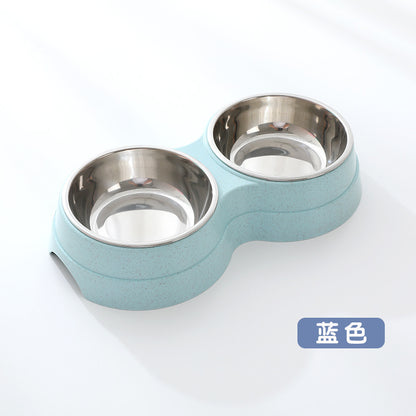 "Premium Duo Pet Bowl  🥣 | Non-Slip Base 🛑 | Perfect for Cats & Dogs 🐶🐱 | Easy-Clean Design"