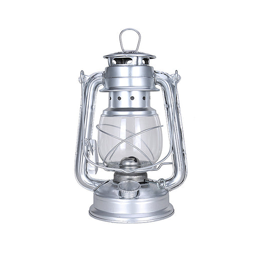 "19cm Vintage Bronze Kerosene Lamp ✨– Portable Retro Camping Light, Outdoor Decor & Photo Prop"