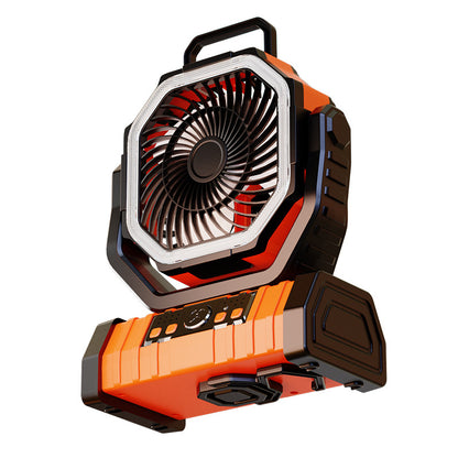 Dual-Purpose Camping Fan 🏕️🌀 – Powerful LED Light + Cooling Fan | Portable, Rechargeable, Waterproof & Perfect for Outdoors, Travel & Emergencies