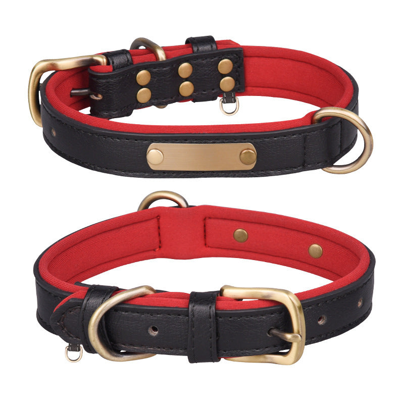 "🐶 Personalized Engraved Dog Collar – Premium Leather Anti-Loss Pet Collar with Custom Tag 🏷️"