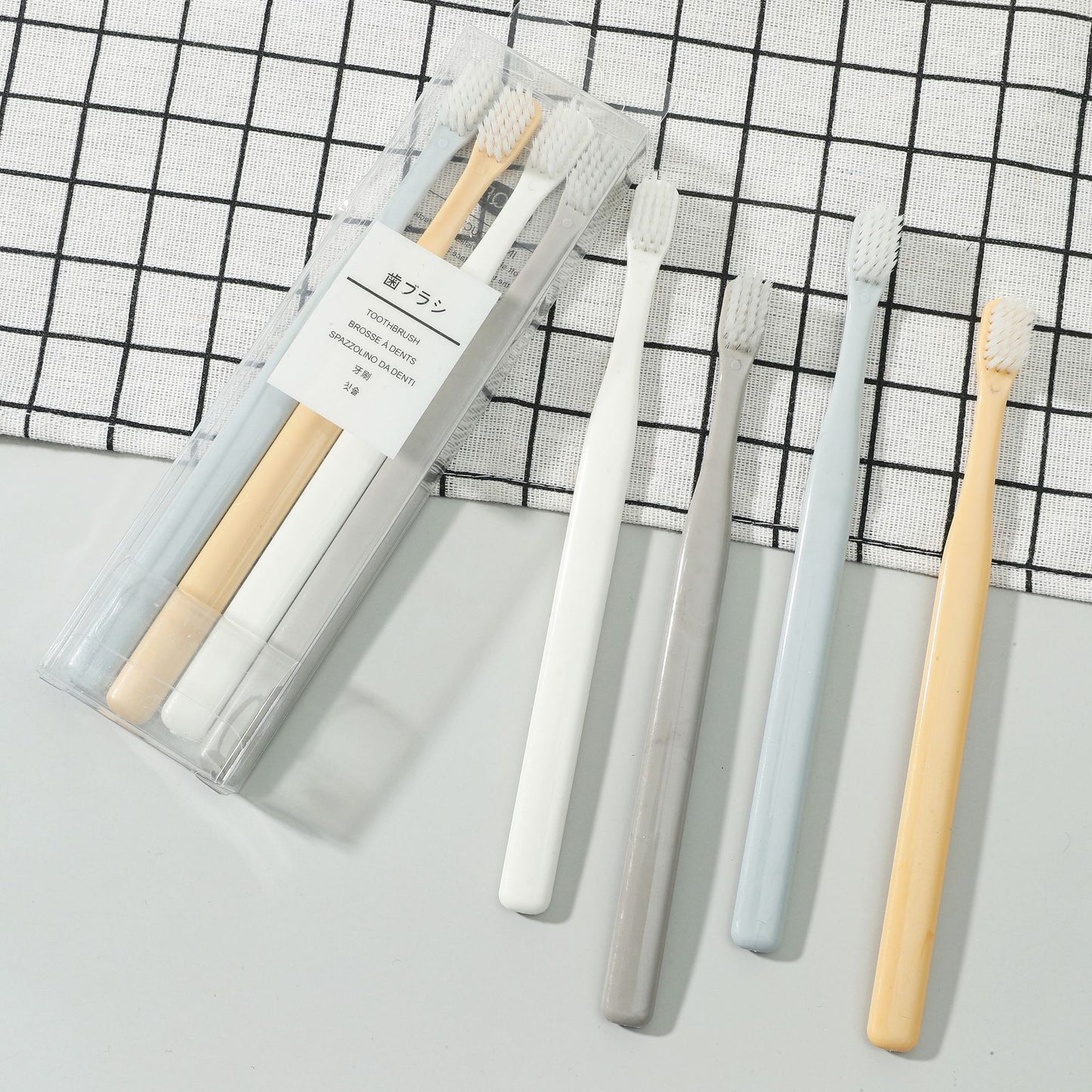 "4PCS Eco-Friendly Bamboo Toothbrushes 🌱 – Soft Charcoal Bristles 🖤 | Natural Wooden Design | Gentle on Teeth & Planet 🌎"